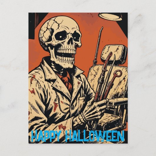 Skeleton Dentist Feestdagenkaart (Voorkant)