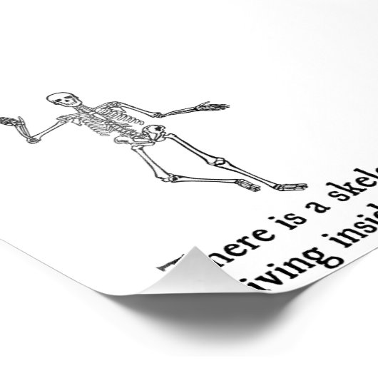 Skeleton die in u leeft foto afdruk (Hoek)