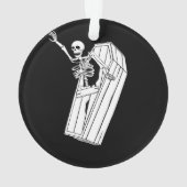 Skeleton die uit een kast op een ornament (achterkant)