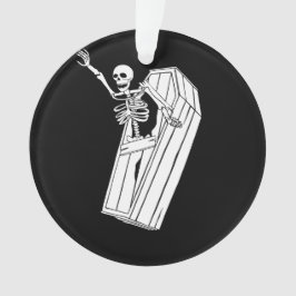 Skeleton die uit een kast op een ornament