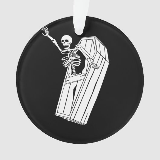 Skeleton die uit een kast op een ornament (voorkant)