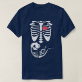 Skeleton Dinosaur Heart Zwangerschap XRay Funny Ha T-shirt (Design voorkant)