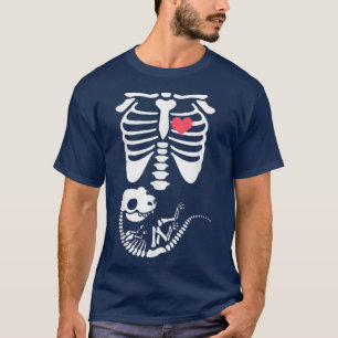 Skeleton Dinosaur Heart Zwangerschap XRay Funny Ha T-shirt