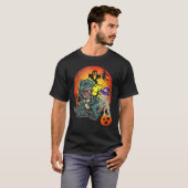 Skeleton Dinosaur rex Boys Halloween Mummy  Pumpki T-shirt (Voorkant volledig)