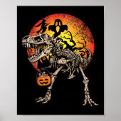 Skeleton Dinosaur T rex Pumpkin Halloween Costume Poster (Voorkant)