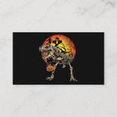 Skeleton Dinosaur T rex Pumpkin Halloween Costume Visitekaartje (Achterkant)