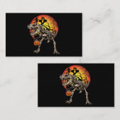 Skeleton Dinosaur T rex Pumpkin Halloween Costume Visitekaartje (Voorkant / Achterkant)