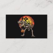 Skeleton Dinosaur T rex Pumpkin Halloween Costume Visitekaartje (Voorkant)