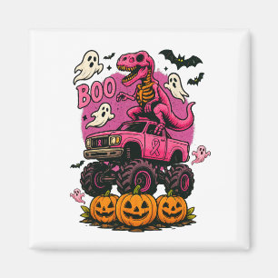 Skeleton Dinosaur T Rex Riding Monster Truck Breas Magneet