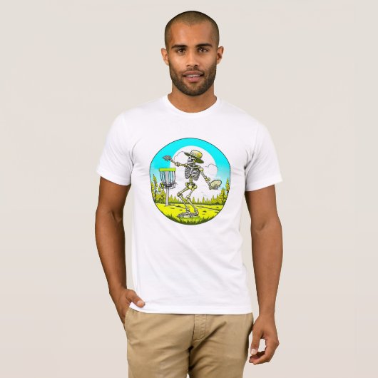 Skeleton Disc Golfen T-shirt (Voorkant volledig)