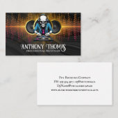 Skeleton DJ | Achtergrond van de Muziekluidspreker Visitekaartje (Voorkant / Achterkant)