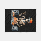 Skeleton Dj Halloween Costume Turntable Music Funn Fleece Deken (Voorkant (Horizontaal))