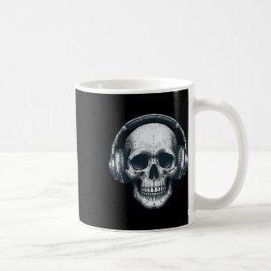 Skeleton DJ Hoofdtelefoon Spooky Skull Musician Ha Koffiemok