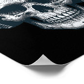 Skeleton DJ Hoofdtelefoon Spooky Skull Musician Ha Poster (Hoek)