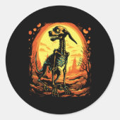 Skeleton Dog Halloween Art Ronde Sticker (Voorkant)