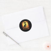 Skeleton Dog Halloween Art Ronde Sticker (Envelop)