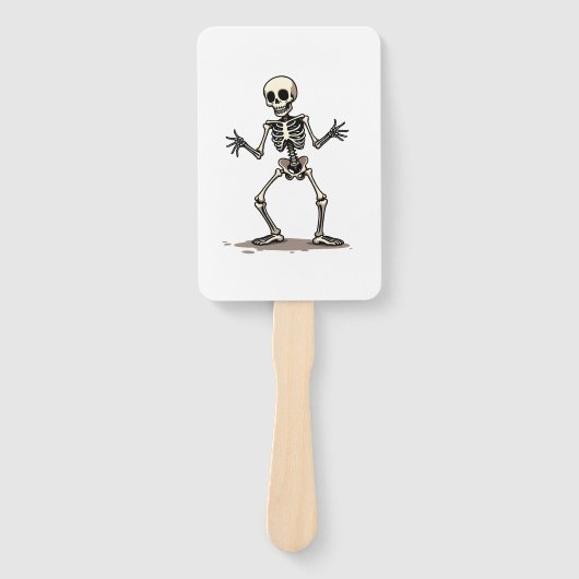 Skeleton Doing the Dab � Funny Halloween Dance Shi Handwaaier (Voorkant)