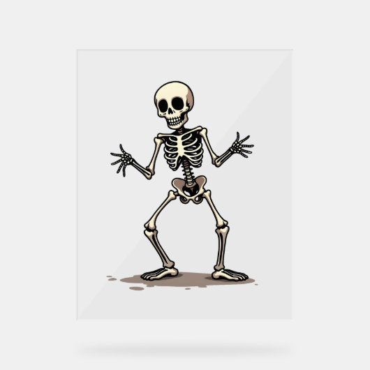Skeleton Doing The Dab - Grappige Halloween Dance Acryl Bord (Voorkant)