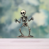 Skeleton Doing The Dab - Grappige Halloween Dance Acryl Bord (Neutraal)