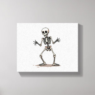 Skeleton Doing The Dab - Grappige Halloween Dance  Canvas Afdruk