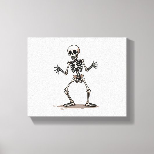 Skeleton Doing The Dab - Grappige Halloween Dance Canvas Afdruk (Voorkant)
