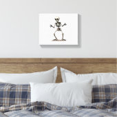 Skeleton Doing The Dab - Grappige Halloween Dance Canvas Afdruk (Insitu (Slaapkamer))