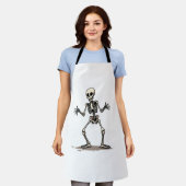 Skeleton Doing The Dab - Grappige Halloween Dance Schort (Gedragen)