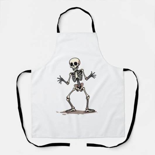 Skeleton Doing The Dab - Grappige Halloween Dance Schort (Voorkant)