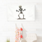 Skeleton Doing The Dab - Grappige Halloween Dance Spandoek (Insitu)