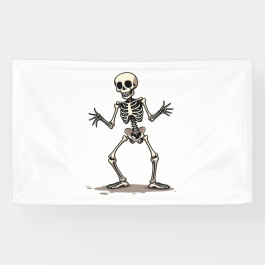 Skeleton Doing The Dab - Grappige Halloween Dance Spandoek (Horizontaal)
