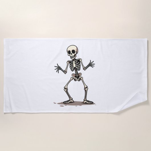 Skeleton Doing The Dab - Grappige Halloween Dance Strandlaken (Voorkant)