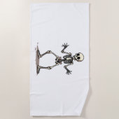 Skeleton Doing The Dab - Grappige Halloween Dance Strandlaken (Voorkant)