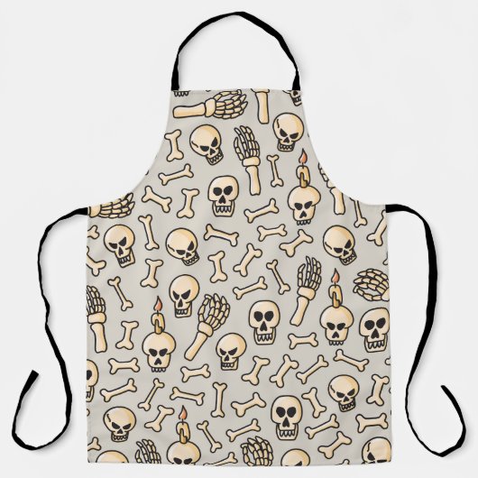 Skeleton Doodles: textielpatroon. Schort (Voorkant)