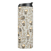 Skeleton Doodles: textielpatroon. Thermosbeker (Gedraaid links)