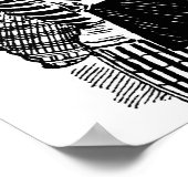 "Skeleton Drager Fish" ongeveer begin 1900 Mexico Poster (Hoek)