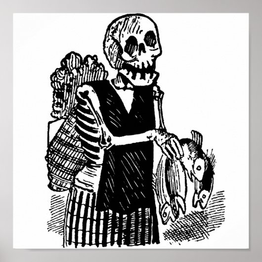 "Skeleton Drager Fish" ongeveer begin 1900 Mexico Poster (Voorkant)