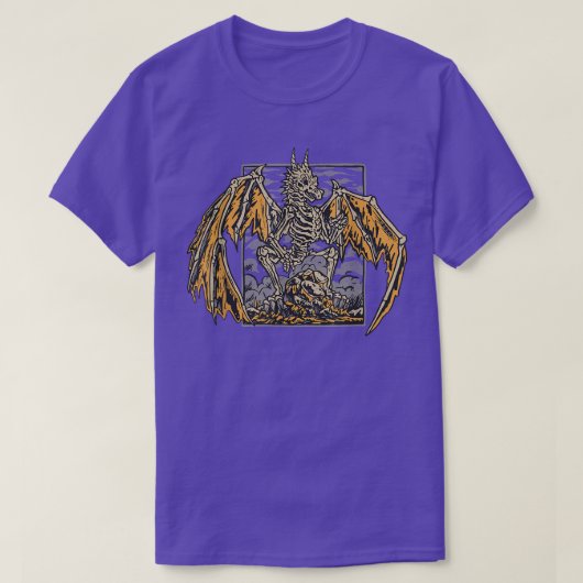 Skeleton Dragon Wings Gothic T-shirt (Design voorkant)