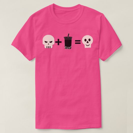 Skeleton Drink Boba of Bubble Tea Halloween Cut T-shirt (Design voorkant)