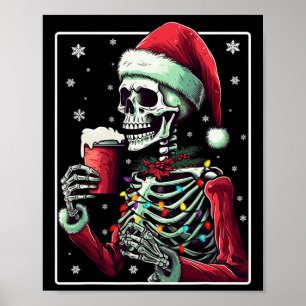 Skeleton Drink Cacao - Grappig Hot Chocolate Xmas Poster