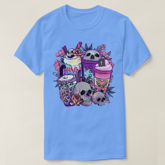 Skeleton Drink Coffee Pumpkin Spice Latte Iced Aut T-shirt (Design voorkant)