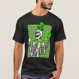 Skeleton Drink groene bier St Patrick S Day Iris T-shirt