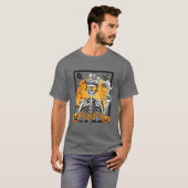 Skeleton Drink koffie Funny Skull Halloween Cos T-shirt (Voorkant volledig)