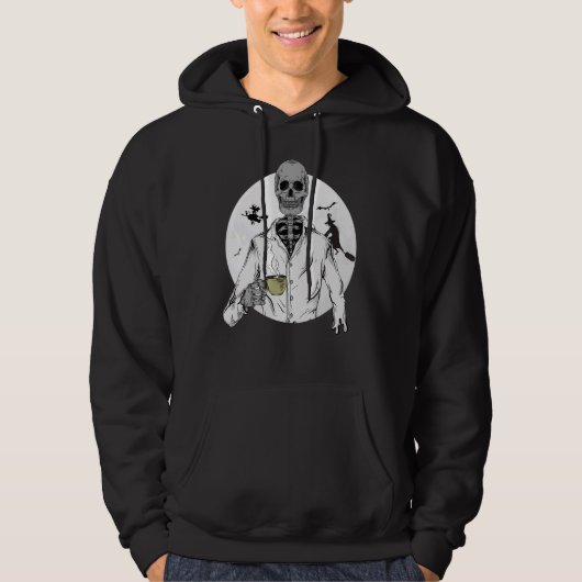 Skeleton Drink koffie Hoodie (Voorkant)