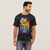Skeleton Drink Koffie Lgbt Q Retro Gay Pride Fl T-shirt (Voorkant volledig)