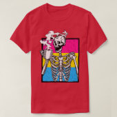 Skeleton Drink Koffie LGBTQ Panseual Pride Pan T-shirt (Design voorkant)