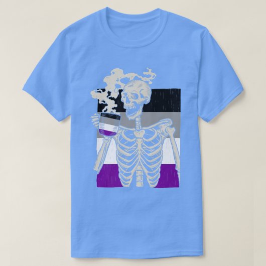Skeleton Drink Koffie LGBTQ Retro Aseual Pride T-shirt (Design voorkant)