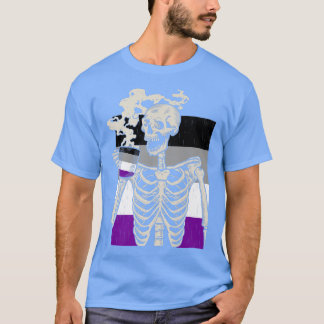 Skeleton Drink Koffie LGBTQ Retro Aseual Pride T-shirt