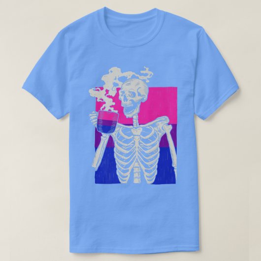 Skeleton Drink Koffie LGBTQ Retro Biseual Pride T-shirt (Design voorkant)
