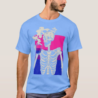 Skeleton Drink Koffie LGBTQ Retro Biseual Pride T-shirt