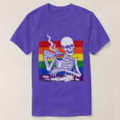 Skeleton Drink Koffie LGBTQ Retro Gay Pride Fla T-shirt (Design voorkant)